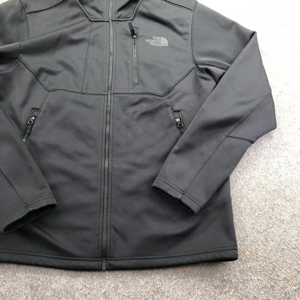 The North Face Jacket Mens Large Black Softshell Windwall Full Zip Outdoor